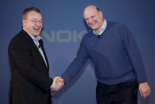 微软CEO鲍尔默与诺基亚CEO埃洛普
